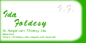 ida foldesy business card