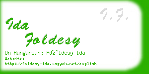 ida foldesy business card